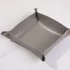 Caja de Almacenamiento de Escritorio de Cuero Nórdico Bandeja para Almacenamiento de Llaves Cosméticos Joyería Entrada Artículos Varios Hogar Mesa Plegable de Tocador