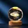 Bola de cristal creativa de cielo estrellado con tallado interior, adorno de luz nocturna luminosa, regalo de cumpleaños, manualidad de decoración de escritorio