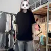 Camiseta feminina de gola redonda, 100% algodão, manga curta, caimento solto para o verão, modeladora, versátil, casual, simples e relaxada