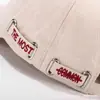Gorra de béisbol suave de estilo coreano, combinable con todo, bordado lateral con letras, color liso, moda callejera hipster para hombres y mujeres