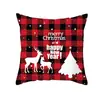 Funda de Almohada de Lino con Dibujo de Papá Noel Transfronteriza Cubierta para Cojín de Respaldo de Sofá Navideño Funda de Cojín con Estampado Festivo para el Hogar