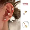 Brincos de Zircônia em Camadas Exquisitos e de Alto Padrão para Mulheres, Brincos Minimalistas Versáteis em Aço Titânio da Moda, Acessórios de Orelha de Luxo Leve