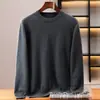 Suéter 100% caxemira pura Bai Cai Rong, masculino, leve, de luxo, nova coleção outono/inverno, suéter de tricô com gola redonda, casual e simples, suéter versátil