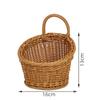 Cesta de Almacenamiento de Jengibre y Ajo de Rattan Imitación Cesta Colgante de Pared Vintage Cesta Pequeña Portátil para Flores Utensilios de Cocina Cesta Colgante Pared