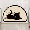 Tapete de Chão de Lama Diatomácea Gato Preto Desenho Animado Porta de Banheiro Resistente ao Desgaste Secagem Rápida Tapete para os Pés Tapete Doméstico Antiderrapante para Banheiro Tapete Absorvente