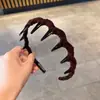 Nueva Diadema de Terciopelo Ondulado Otoño e Invierno Pinza para el Cabello de Mujer con Dientes Antideslizantes Diadema Alta Calavera Pinza de Pelo Esponjosa Accesorios para el Cabello