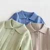 Ropa de punto para bebé niño, polo liso con cuello camisero, jersey para bebé, polo para niños
