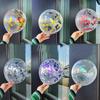 Transfronteiriço 12 polegadas Eletrostático Lantejoulas de Confete de Papel Alumínio Transparente Látex Balão Bastão de Mão Dia das Mães Celebridade da Internet Atmosfera Flutuante