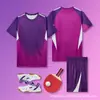 Uniformes de Tenis de Mesa Personalizados Directo de Fábrica Impresión Digital Todo en Uno Adultos Niños Competición Entrenamiento Jerseys Transpirables de Secado Rápido