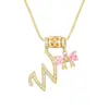 Collar con Letras Dopamina Popular Transfronterizo Set de Tres Piezas con Accesorios de Lazo, Elegante y Versátil Set de Collares con Letras