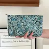 Bolsa de Maquillaje Floral Fresca y Sencilla para Niñas, Bolsa de Almacenamiento Portátil de Gran Capacidad, Bolsa de Lona, Neceser