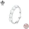 Aifule all-match luz de luxo anel de pérola natural prata esterlina s925 banhado a platina simples anel pulseira jóias femininas