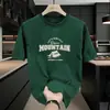 Camiseta Masculina de Algodão de Manga Curta Verão Marca da Moda T-shirt da Moda com Letra Manga Meia Manga Solta Oversize Verão Manga Meia Manga