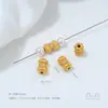 Cobre Plateado que Conserva el Color con Oro Real de 24K Incrustado con Zirconia Patrón de Calabaza Corazón Separadores de Perlas Perlas Cuadradas Turquesa Accesorios Hechos a Mano de Oro Arena