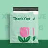 Nueva Bolsa de Empaque de Tulipán de Dibujos Animados Lindos, Bolsa de Mensajería de Calidad Verde Claro, Bolsa Impresa de Nuevo Material con Cierre Desprendible al por Mayor