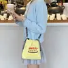 Bolsa Transversal Pequena Vermelha Estilo Coreano Estilo Ins Preguiçosa Bolsa de Ombro de Grande Capacidade Primavera 2025 Bolsa de Lona para Férias na Praia