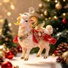 2027 Zodíaco de Ano Novo Ovelha Pingente Acrílico Plano Natal Ano Novo Ovelhinha Enfeite Decoração de Árvore de Natal Chave