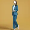 Individual/Set Primavera 2025 Nuevo Ajuste Delgado Moda Elegante Delgado Profesional Traje Pantalones de Campana Traje de Dos Piezas para Mujer