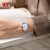 Ofns Reloj de Pulsera para Mujer con Cubo de Azúcar Pequeño Más Vendido de Amazon, Reloj de Mujer Impermeable Elegante y a la Moda, Esfera de Nácar, Reloj de Cuarzo para el Lugar de Trabajo