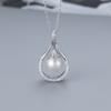 Colgante elegante de plata S925 de estilo coreano, collar de perlas de circonita con microincrustaciones que combina con todo, joyería, fabricante de accesorios de bricolaje