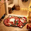 Alfombrillas de felpa con diseño de animales de dibujos animados transfronterizas, alfombrillas de felpa con temática navideña para sala de estar, alfombrillas absorbentes, suaves y decorativas para mantener el suelo caliente