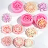 Molde de Silicone para Vela Perfumada Floral DIY Pedra Aromática de Pétala Molde para Sabonete Artesanal Gesso Resina