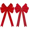 Venta al por mayor transfronteriza Phnom Penh Cinta de terciopelo Rojo Navidad Lazo de cola de golondrina Borde de alambre decorativo Lazo flocado