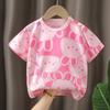 Camiseta de manga corta de verano para niños, de algodón, de media manga, para bebés, para niños y niñas, abrigo individual, ropa para niños al por mayor