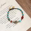 Diseño Nicho Retro Nepalés Método Antiguo Cuentas de Cobre Pulsera Femenina Estilo Xizang Estilo Étnico Distintivo Simple Tejido Pulsera Azul