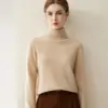 Suéter de cachemir 100% para mujer de otoño e invierno, jersey de cuello alto, corto, holgado, versátil, tejido base, suéter cálido