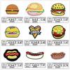 Junle Bordado Hamburguesa Salchicha Hot Dog Pizza Tela Pegatina Creativo Dibujo Animado Joker Parche Parche de Punto
