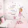 Pegatinas de Pared Autoadhesivas de Niña de Ballet Inspiradora Ratón Lindo Pegatina Decorativa para Habitación Infantil Jardín de Infancia BR0343F