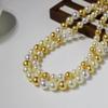 Collar de Perlas Reina Mariposa Blanca Maillard Lujo Ligero Alta Gama Cadena para Suéter Plata Esterlina Hebilla Lingote Luz Fuerte Redondo Joyería para Mujeres