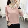Em estoque Suéter de Tricô Falso Duas Peças Feminino Novo Outono/Inverno 2024 Moda Feminina Estiloso Camisa Base Interna
