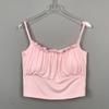 [Venta al por mayor transfronteriza] Top elegante adelgazante dulce y picante con pliegues en forma de oreja que muestran los senos y Camisola sexy ajustada