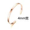 Pulseira Fashion de Aço Titânio com Abertura Ajustável, Pulseira em Formato C para Mulheres, Padrão Gravado, Logotipo em Texto, Pulseira de Aço Inoxidável para Atacado