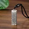 Plata Pura 99 Patrón de Nube Mantra de Seis Palabras Caja Gahu Colgante Estilo Moderno para Hombre Collar de Plata Pura Colgante Abrible para Mujer