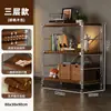 Estante de armazenamento de chão estilo japonês, prateleira de armazenamento multicamadas para sala de estar, cozinha, varanda, estante de armazenamento, pequena prateleira de exibição