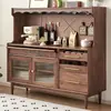 Aparador de madera maciza hecho de nogal negro norteamericano, mueble de almacenamiento para sala de estar montado en la pared, mueble de almacenamiento de losa de roca para uso doméstico, mueble bar de estilo japonés