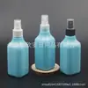 Botella Cuadrada Azul con Atomizador 200ml Botella con Atomizador de Agua Floral Botella con Atomizador de Rocío Puro 200ml Botella con Atomizador de Alcohol Botella de Perfume