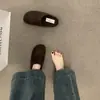 Sapatos Birkenstock de lã cinza estilo retrô floresta para mulheres, calçados de outer wear para outono e inverno, novo modelo slip-on 2026, pantufas de meia com forro de fleece