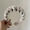 Diadema de Peluche con Dientes Ondulados para Mujer con Parte Superior Alta del Cráneo, Diadema Peluda para Lavado de Cara de Otoño e Invierno, Diadema de Gama Alta para Mujer para Uso Diario