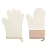 Amazon Luvas de Silicone Isolantes Off-White Algodão Espesso Luvas Anti-Queimadura Resistentes a Altas Temperaturas Luvas para Forno de Micro-ondas