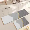 Tapete de Chão de Terra de Diatomáceas Estilo Nórdico Fácil de Cuidar, Absorvente de Água e Resistente ao Desgaste Tapete de Pé Longo em Tira, Resistente à Sujeira Doméstica e Antiderrapante Tapete de Chão para Cozinha