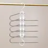 Novo Cabide Dobrável Transparente para Calças, Cabide de Calças Multiuso de Múltiplas Camadas, Prendedor Mágico para Calças Doméstico que Não Marca, Armazenamento de Guarda-Roupa