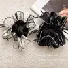Goma para el pelo de estilo coreano inspirada en el ballet con estampado floral de lunares y lazo para mujer, accesorio para moño estilo perezoso, goma de pelo extragrande