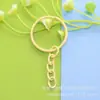 25 argola plana com corrente cor pintura chaveiro plano 4 correntes acessórios DIY com corrente chaveiro