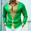 Nueva camisa de moda para hombre con estampado 3D, diseño casual de botones de manga larga, top estampado de moda, disponible para venta al por mayor a partir de una pieza