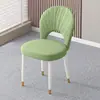 Silla de Comedor Tapizada Estilo Nórdico de Lujo Ligero Silla con Respaldo Moderna Simple para el Hogar Silla para Mesa de Comedor Crema Silla Tipo Concha Taburete