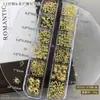 Decorações Estrela para Unhas Populares Transfronteiriças Kit com 12 Peças Dourado e Prata Ultra Finas Adesivos Metálicos Cruzados Decorações de Pedras para Unhas
